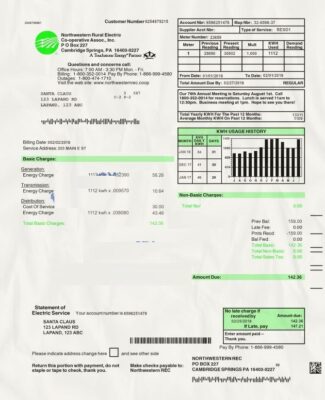 Pennsylvania Utility Bill Template: Pennsylvania Proof of address psd template