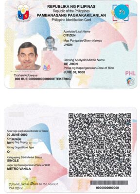 Philippines identity card PSD template, 2019 – present