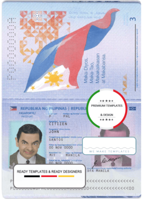 Philippines passport in PSD format, fully editable