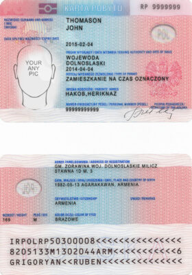 Poland ID Karta Pobutu Rezidence Permit 2011+ Editable PSD Template