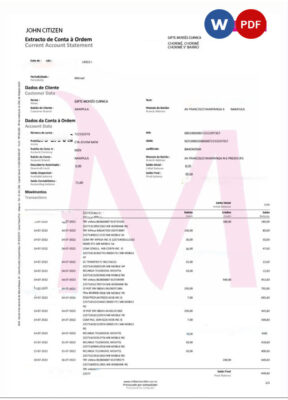 Poland Millennium bank statement Word and PDF template