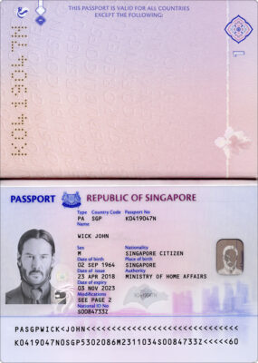 Singapore Passport Psd New