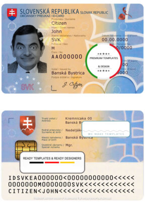 Slovakia ID template in PSD format, fully editable