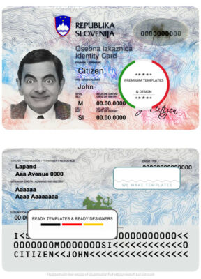 Slovenia ID template in PSD format