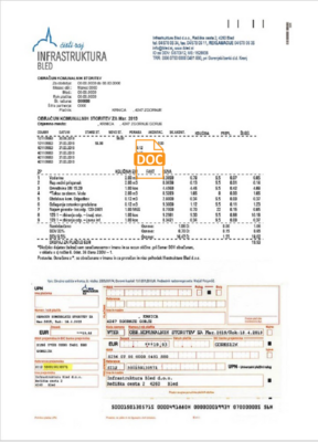 Slovenia Infrastruktura Bled utility bill template in Word and PDF format (.doc and .pdf)