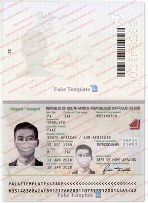 South African Passport Template