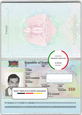 South Sudan passport template in PSD format