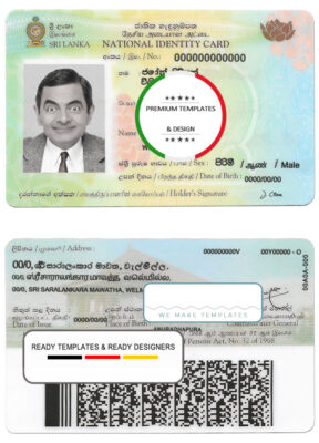 Sri Lanka ID card template in PSD format, fully editable