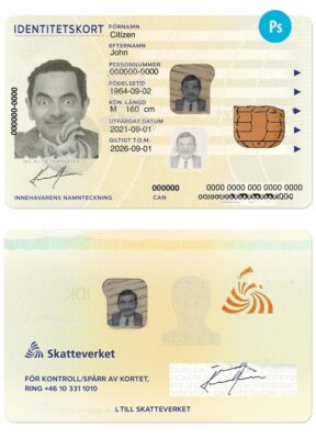 Sweden identity card PSD template, 2017 – present