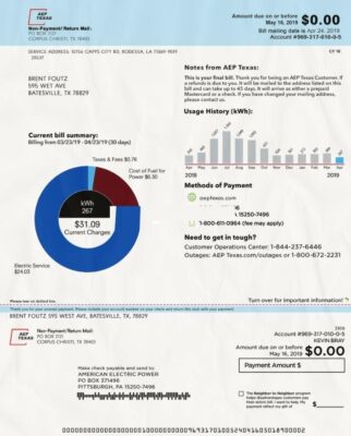 Texas Utility Bill Psd Template : Texas Proof of address Psd Template