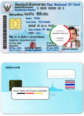 Thailand ID template in PSD format, fully editable