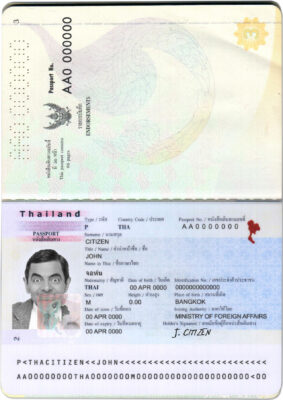 Thailand passport template in PSD format, fully editable