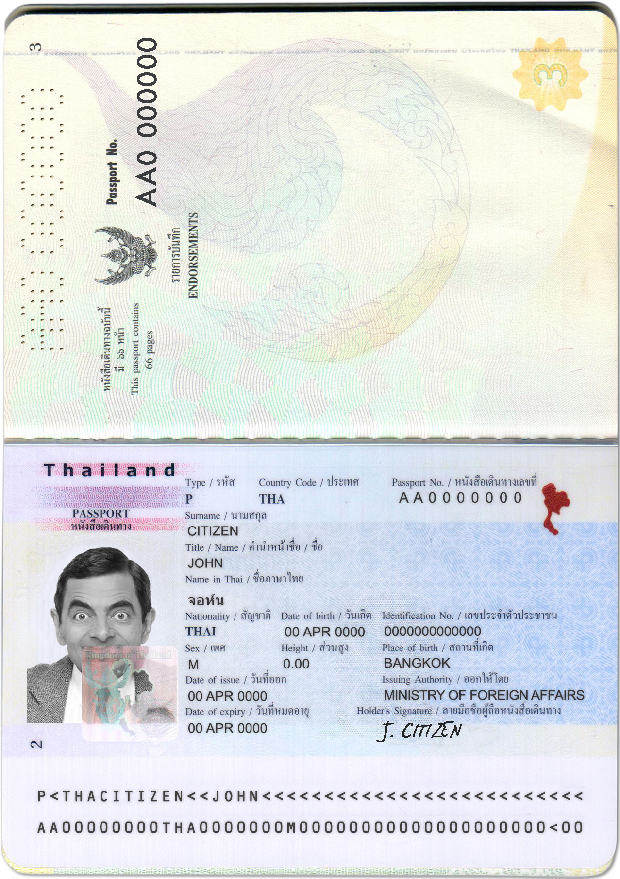 Thailand passport template in PSD format, fully editable - download ...