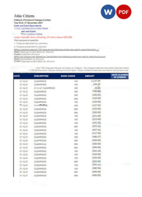 TRINIDAD AND TOBAGO CITIBANK LIMITED bank statement Word and PDF template