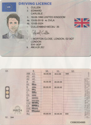 UK United Kingdom Driver License Template – Fake UK Driving License New