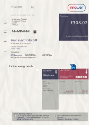 Uk Utility Bill Psd Template : British Gas Proof of address Psd Template V2