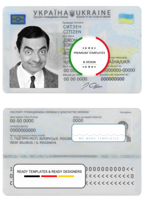 Ukraine ID template in PSD format, full editable