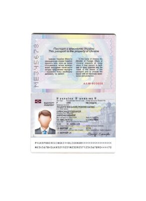 Ukraine passport template in PSD format, fully editable