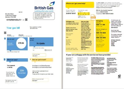 United Kingdom British Gas utility bill template in Word and PDF format fully editable (2 pages) version 1