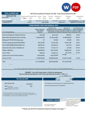 USA COOK COUNTRY ELECTRONIC BILL utility bill Word and PDF template