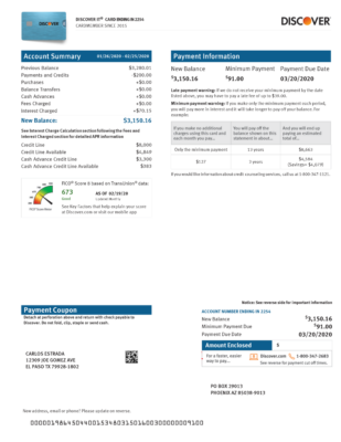 USA Discover IT Card Account Statement V2 Template in Word & PDF formats – 4 pages