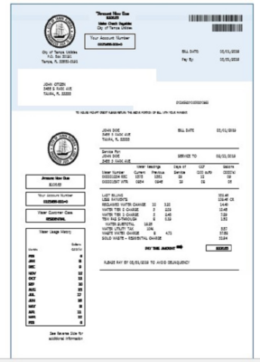 USA Florida water utility bill template in Word and PDF format