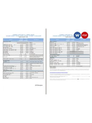 USA JP Morgan bank statement Word and PDF template, 2 pages, version 2