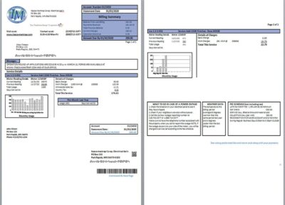 USA Minnesota Itasca-Mantrap electricity utility bill template in Word and PDF format (2 pages)