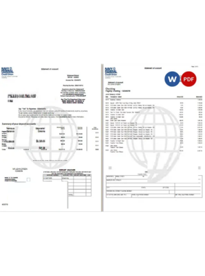 USA Navy Federal bank statement, Word and PDF template, 9 pages