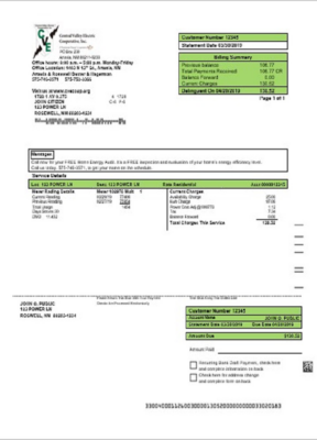 USA New Mexico electricity proof of address utility bill template in Word and PDF format