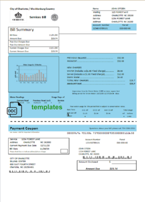 USA New York Optimum cablevision bill template in Word and PDF format