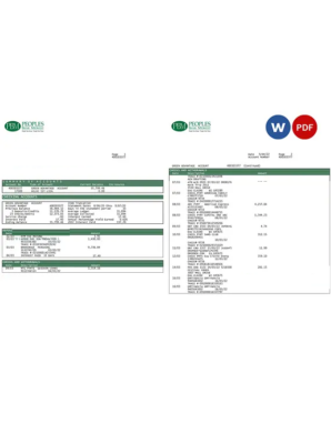 USA Peoples Bank Midwest (PBM) bank statement Word and PDF template, 5 pages