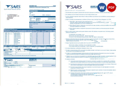 USA SARS bank statement Word and PDF template, 2 pages