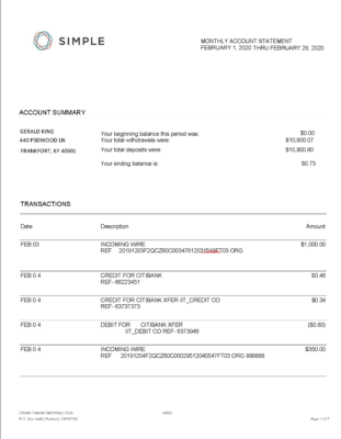 USA Simple Bank Account Statement Template in Word & PDF formats – 7 pages