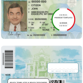 USA Wyoming state driving license template in PSD format, 2020 – present