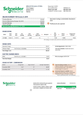 Yemen Schneider Electric utility bill template in Word and PDF format